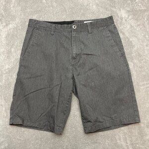 Volcom Shorts Mens Size 34 Gray Flat Front Chino Skate Short